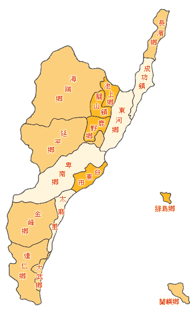 台東縣鄉鎮地圖